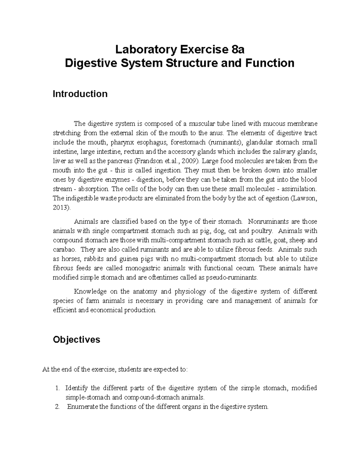 LAB 8A: Understanding Digestive System Anatomy & Functions - Studocu