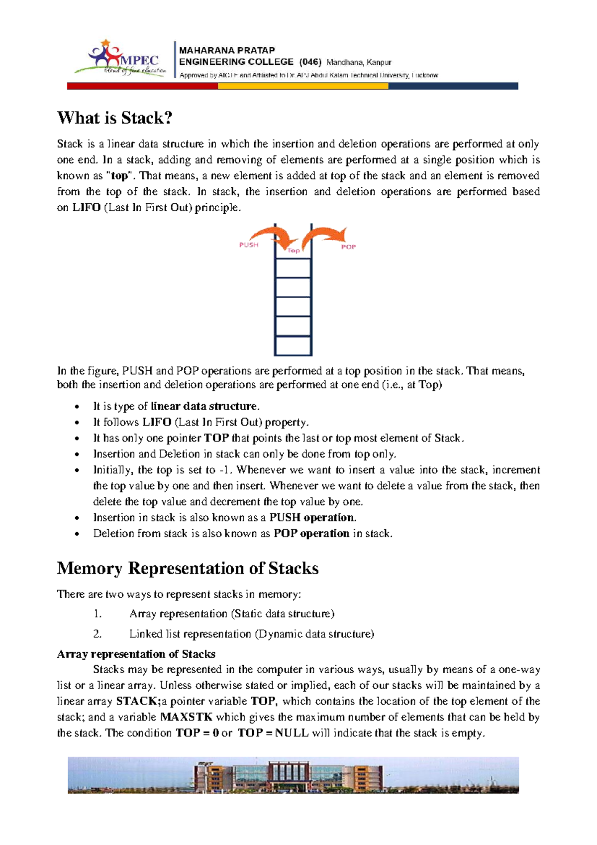 Unit 2 BCS301: Understanding Stacks and Their Operations - Studocu