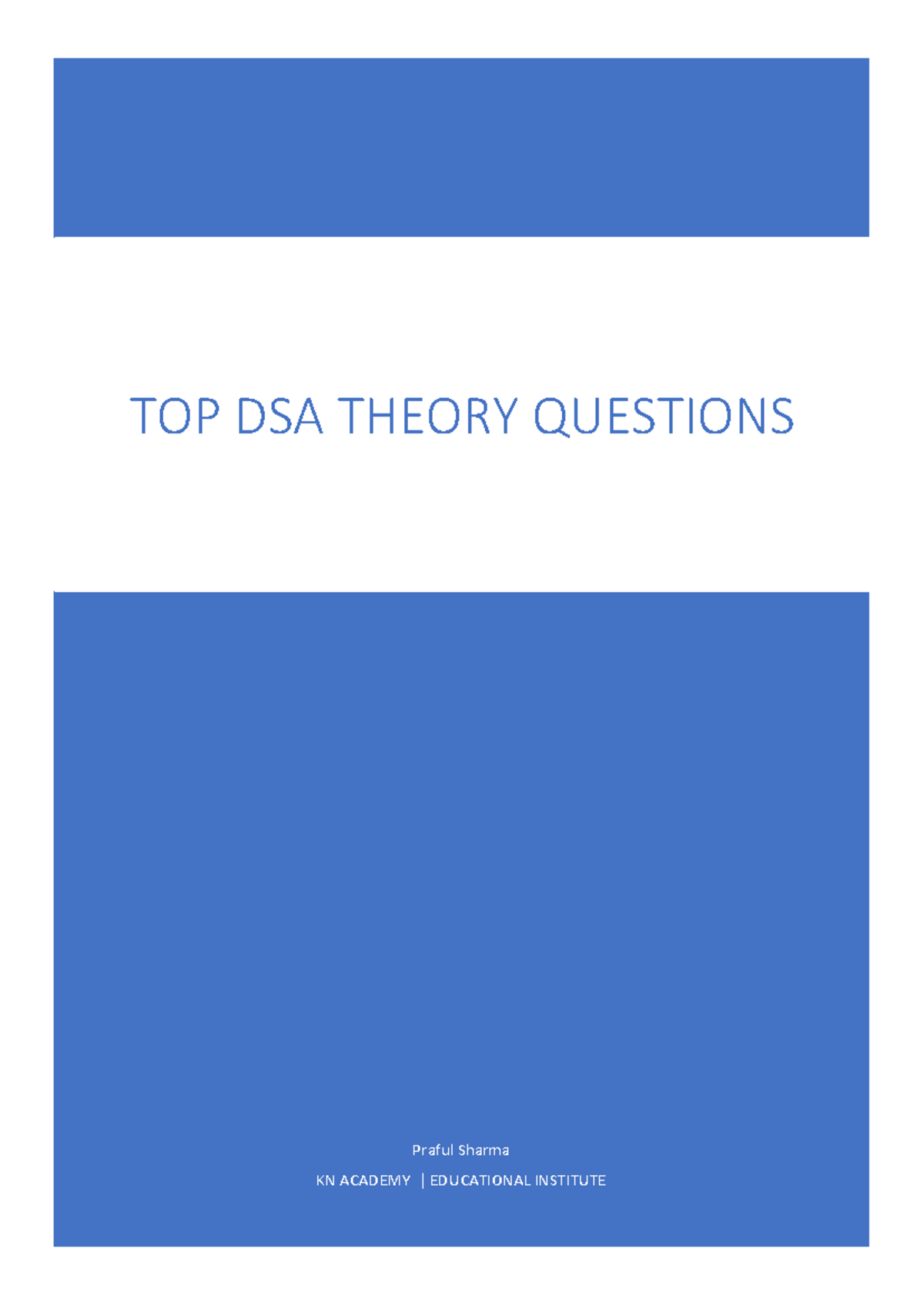 DSA Theory Interview Questions - Comprehensive Guide - Studocu