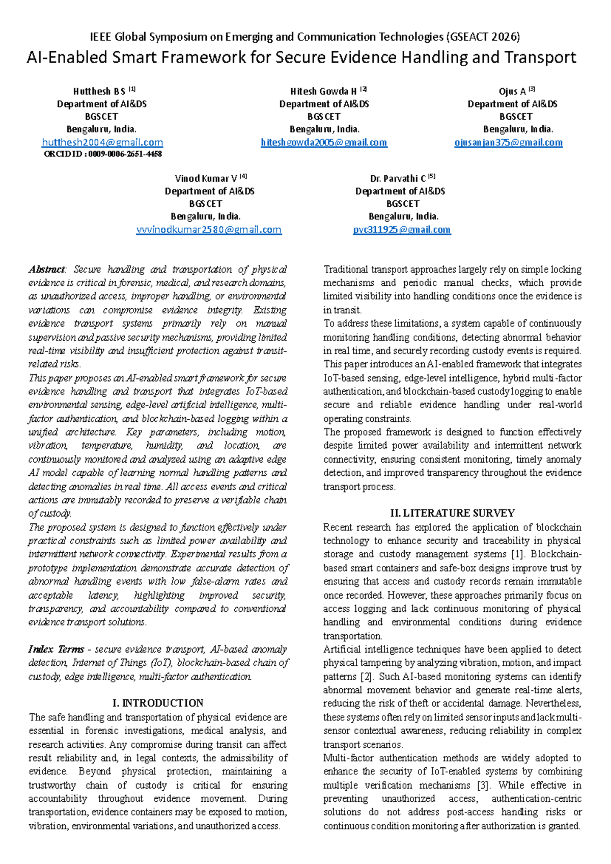 AI-Enabled Smart Framework for Secure Evidence Handling (GSEACT 2026 ...