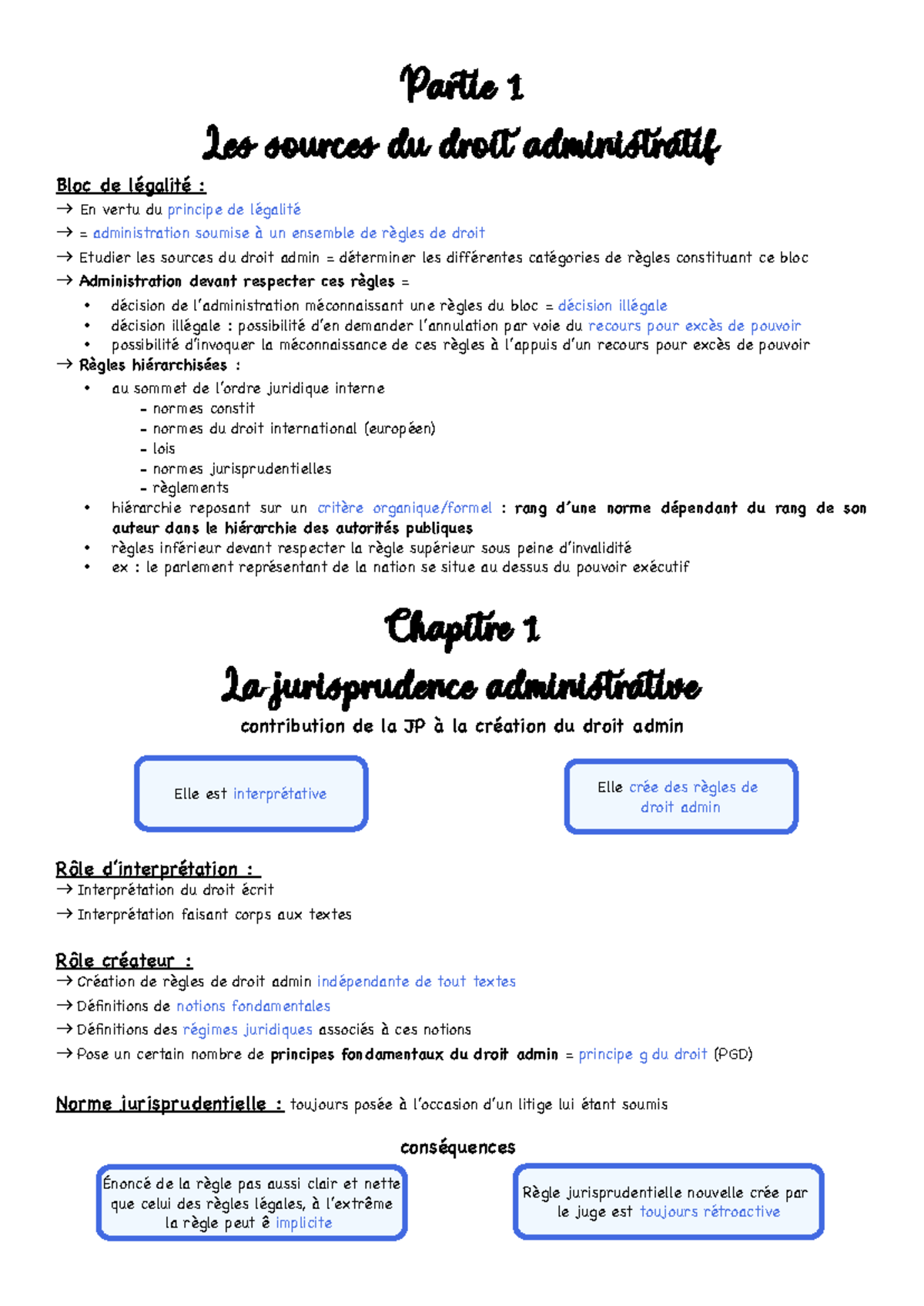 Partie 1/ Chap 1(S1) - Partie 1 Les sources du droit administratif Bloc ...