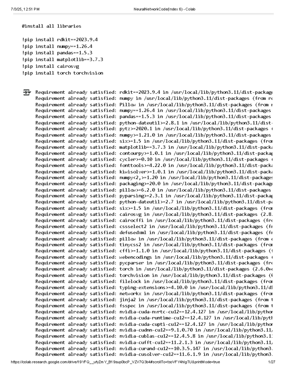 Neural Network Code (Index 6) - Colab Setup and Libraries - Studocu