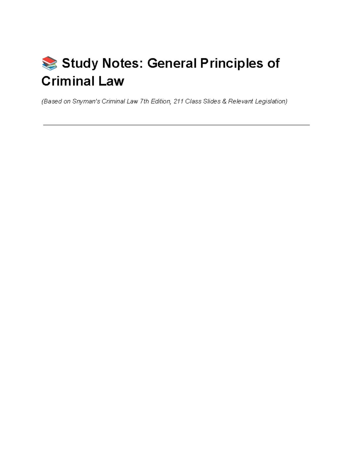Study Notes: General Principles of Criminal Law IURI 211 - Studocu