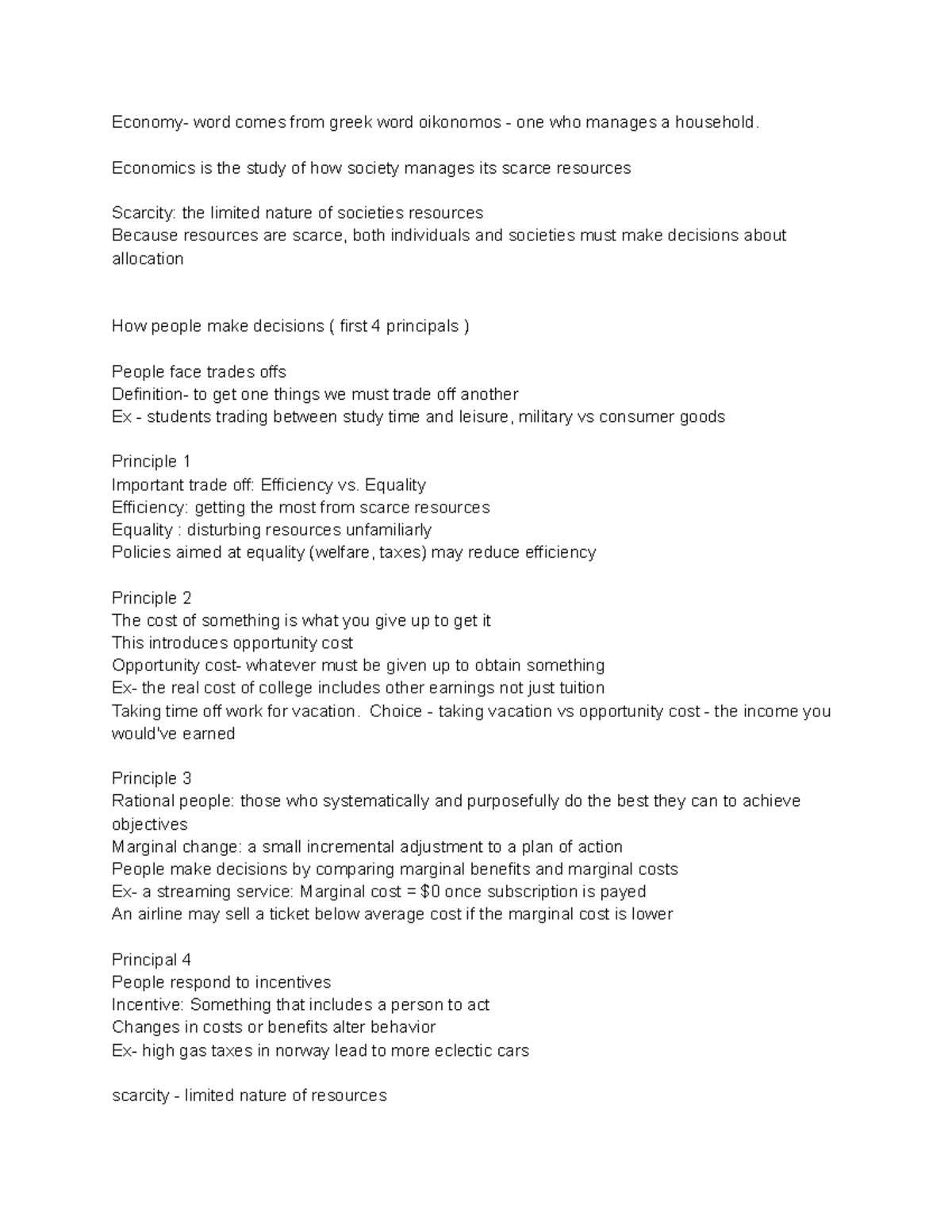 Economics 101: Key Concepts & Market Mechanisms Notes - Studocu