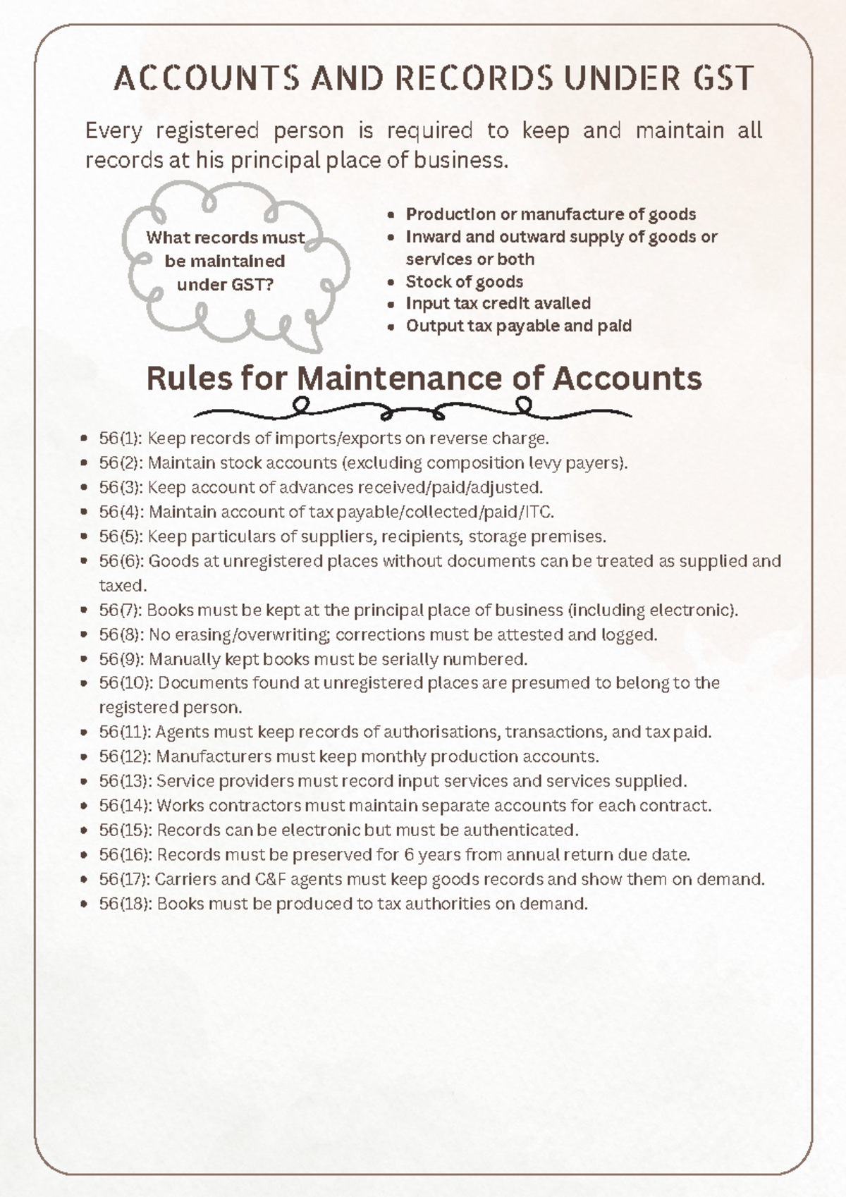 GST Records Maintenance Guidelines: Essential Requirements - Studocu