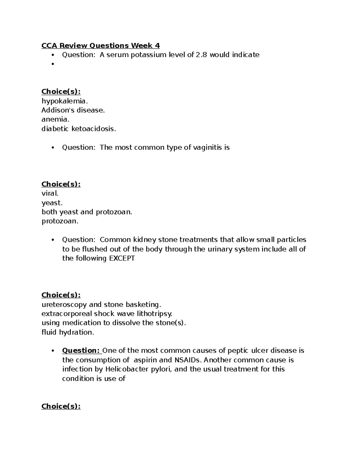 CCA Review Questions: Week 4 - Key Concepts and Answers - Studocu