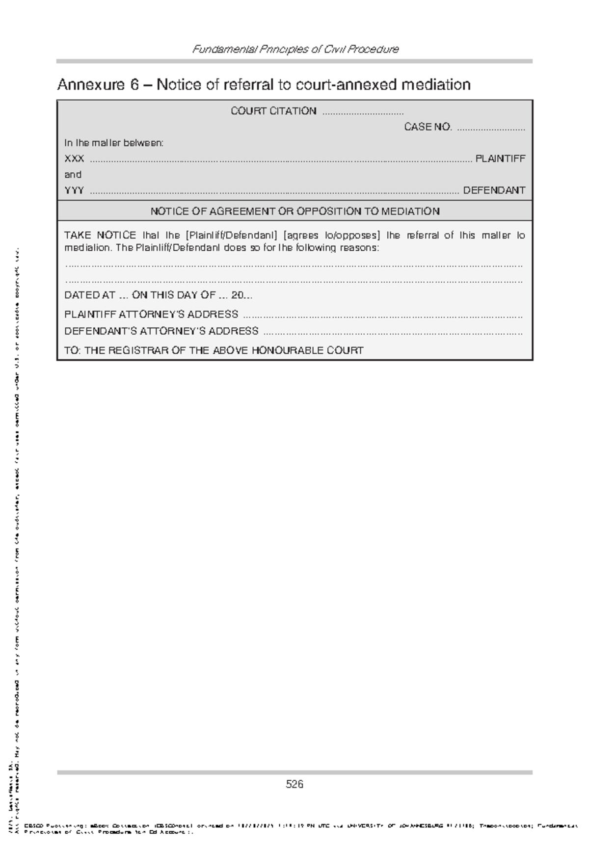 Fundamental Principles of Civil Procedure: Annexure 6 - Mediation ...