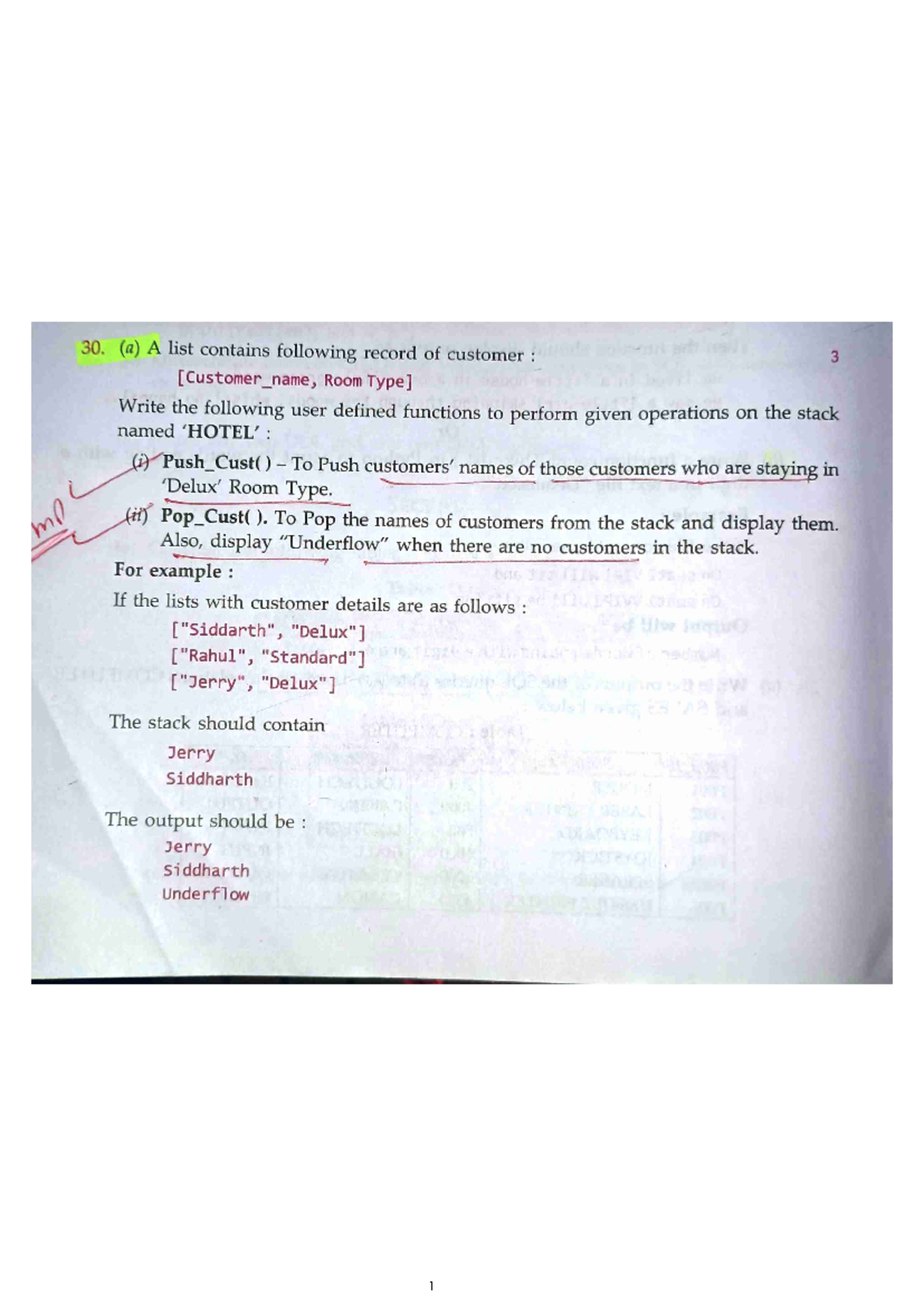 Push and Pop Customer Stack Operations - CS101 Exam Notes - Studocu