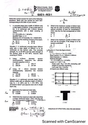 RCD 2 Integ 2 - DRB Notes - Situation 1. From the load analysis, the ...