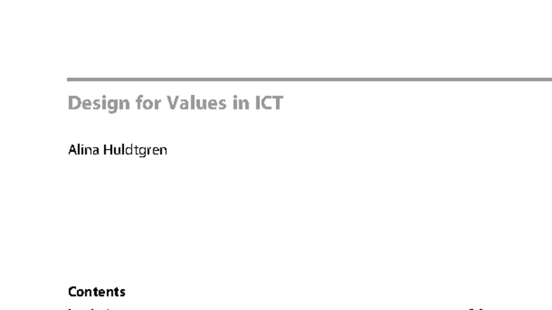 Design for Values in ICT: A Comprehensive Overview (Course Code: ICT ...