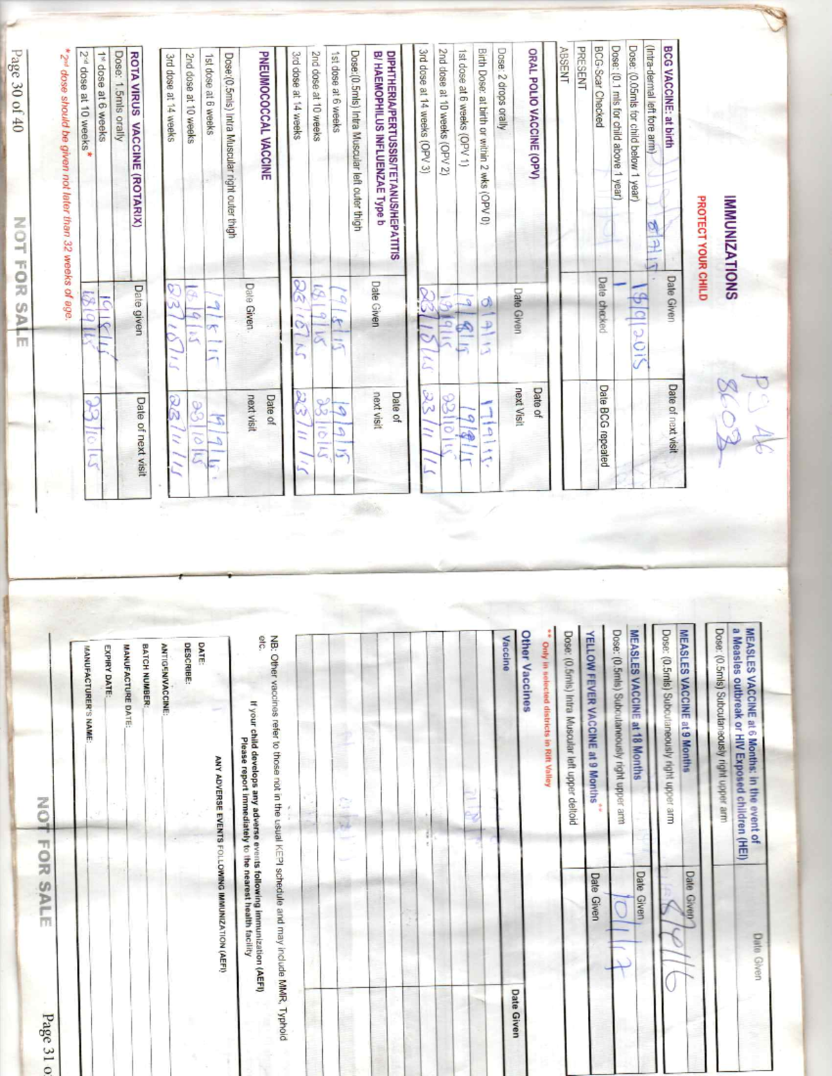 Immunization Schedule and Guidelines for Children (IMMUNIZATIONS 8602 ...