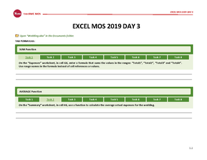 Excel MOS 2019 Day 2: Table and chart creation tasks - Studocu