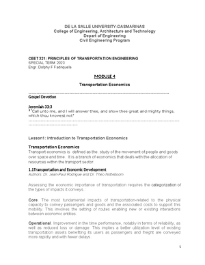 Transportation Module 1 - 6 Tutorial Questions - HOMEWORK: Solve the ...