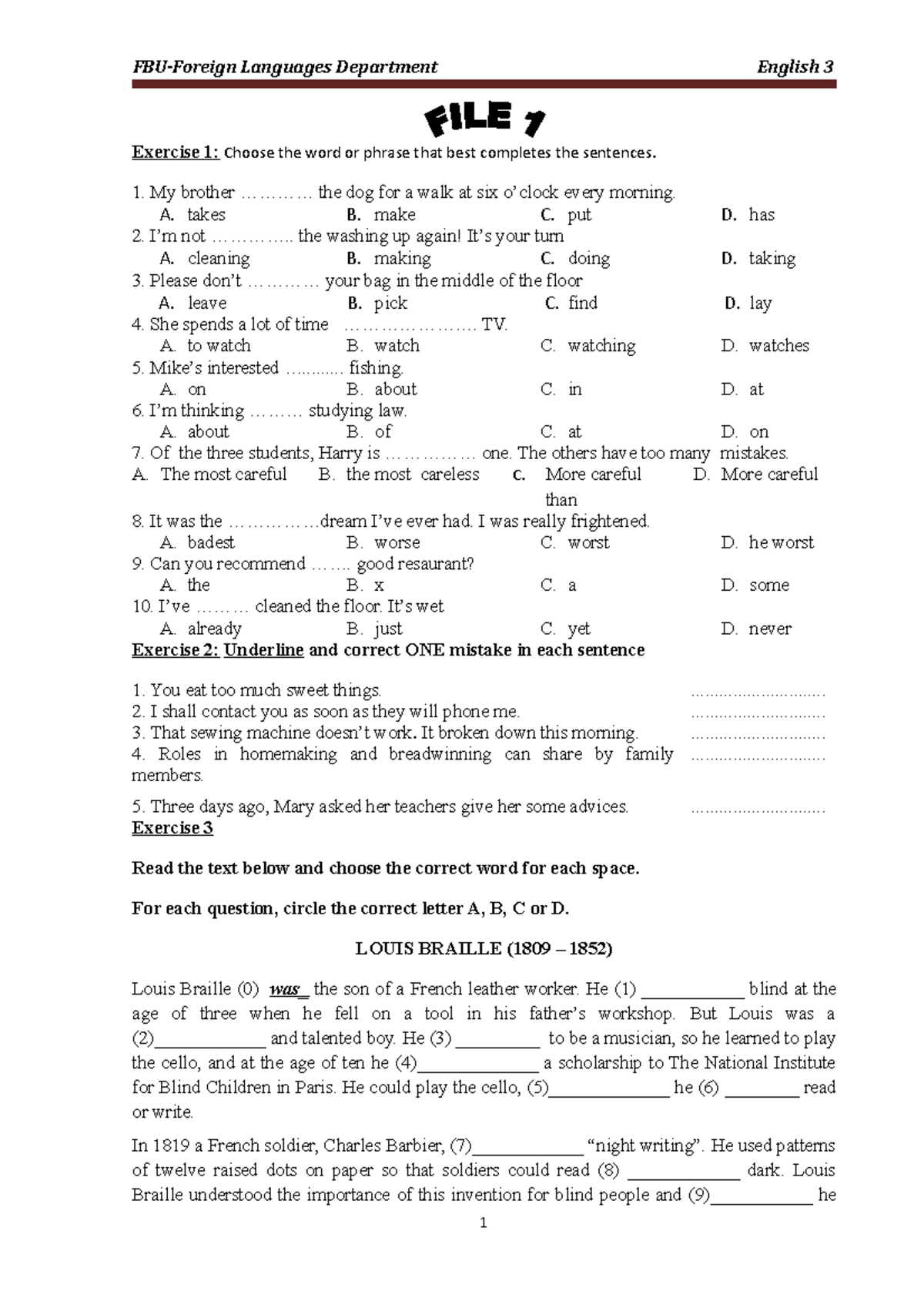 English 3 - Final Exam Study Guide and Practice Exercises - Studocu