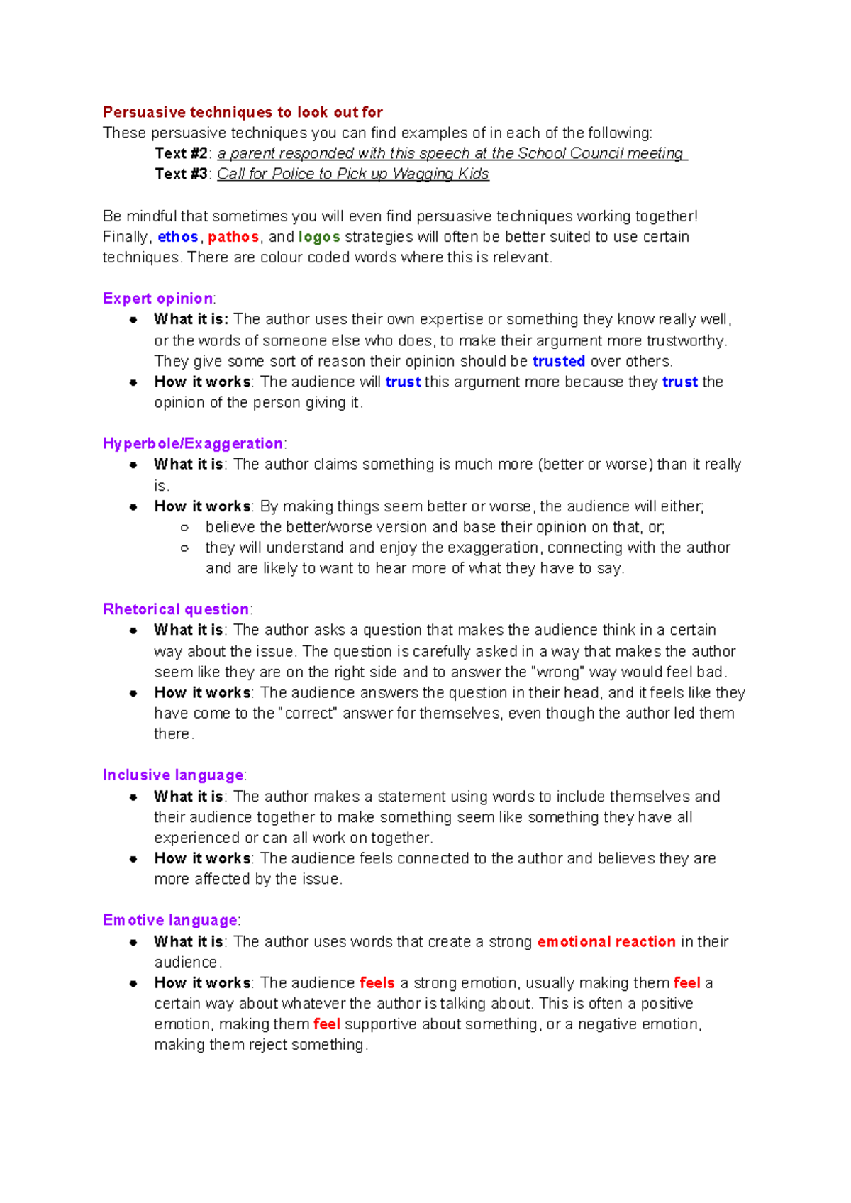Truancy Persuasive Techniques: Key Strategies to Recognize - Studocu