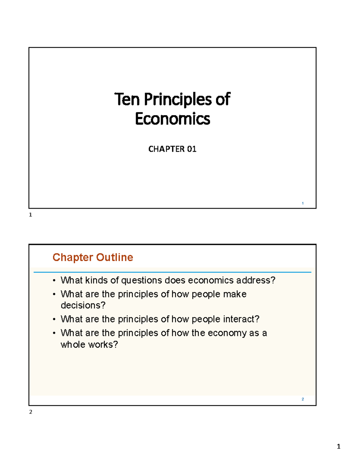 Chapter 01: Ten Principles of Economics Overview - Studocu