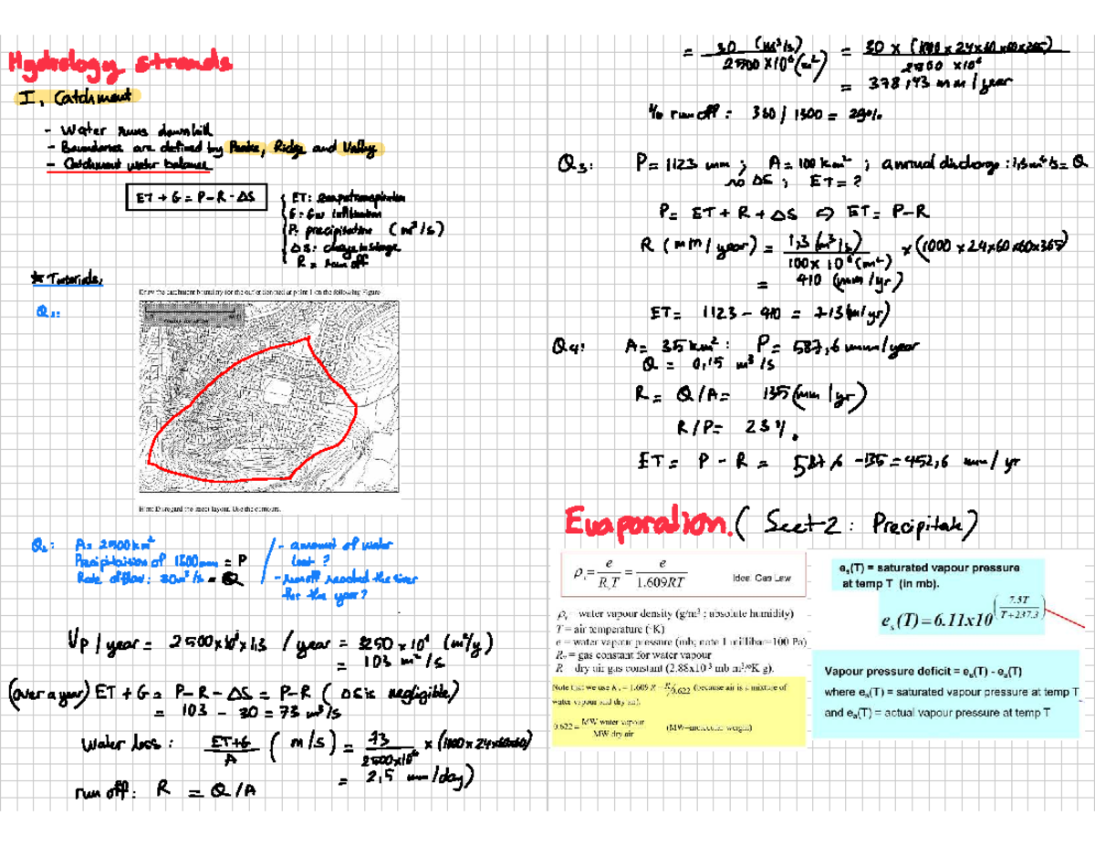 Hydrology Quiz Review 2024: Solutions and Key Concepts - Studocu