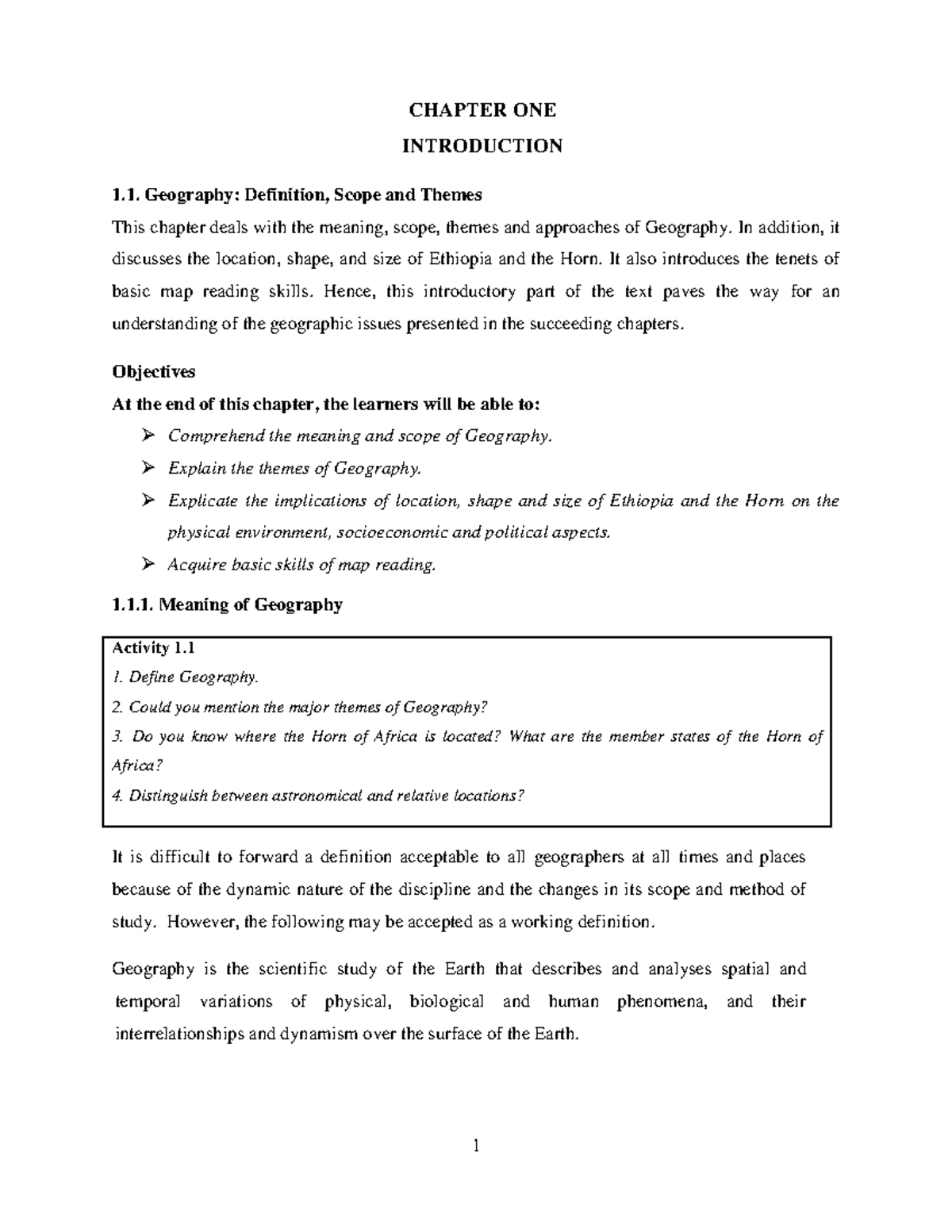 Geography: Scope, Themes, and Map Reading Skills (GEOG101) - Studocu
