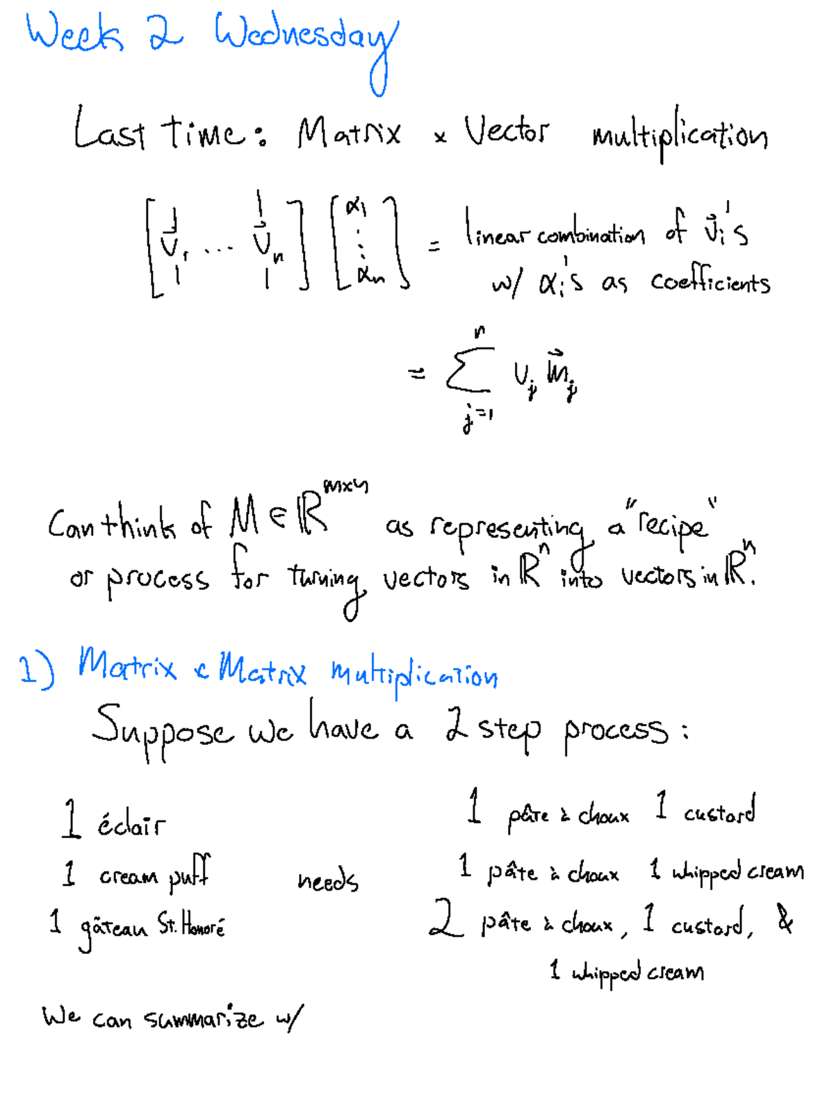 Matrix Operations and Multiplications in Linear Algebra - Week 2 ...
