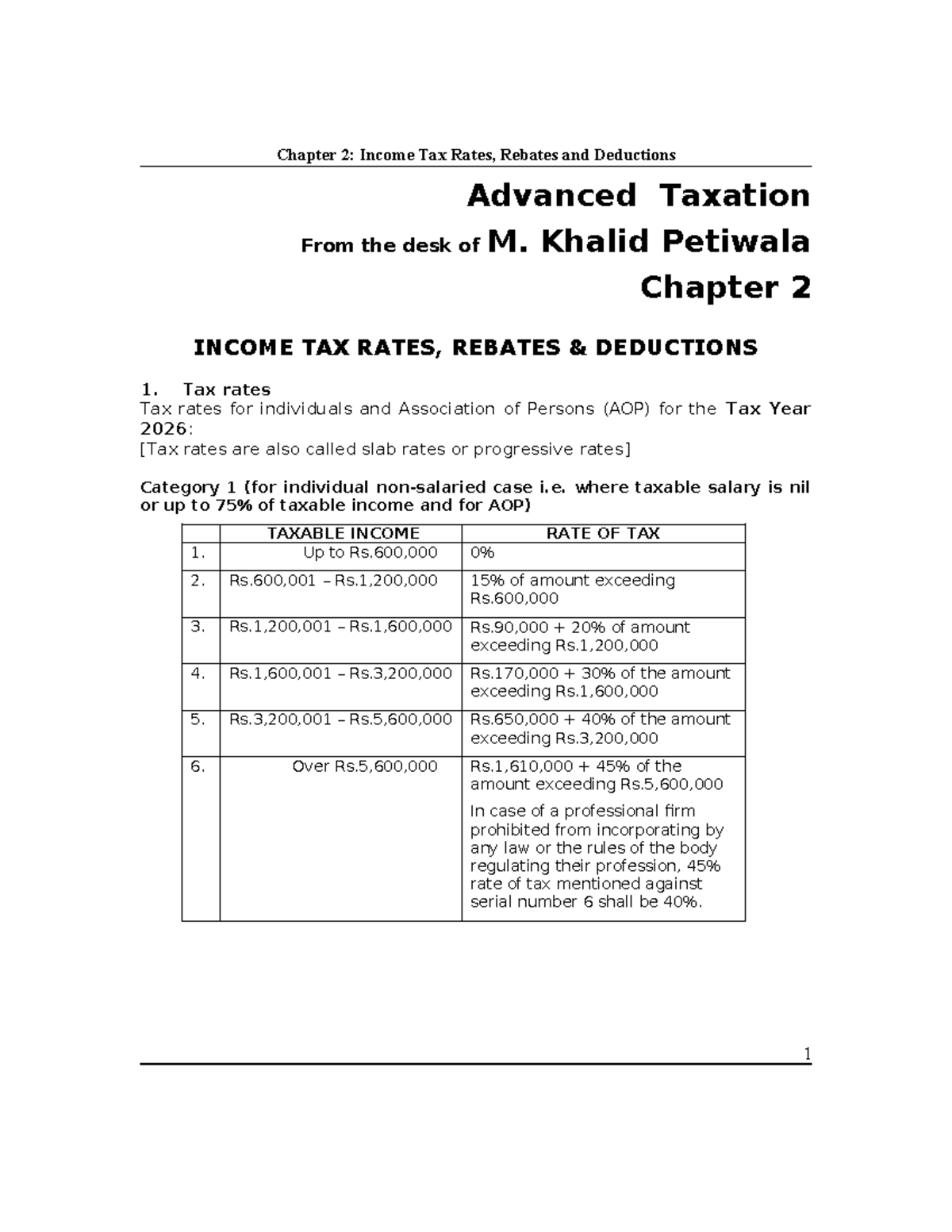 Chapter 2: Income Tax Rates, Rebates & Deductions (Advanced Taxation ...