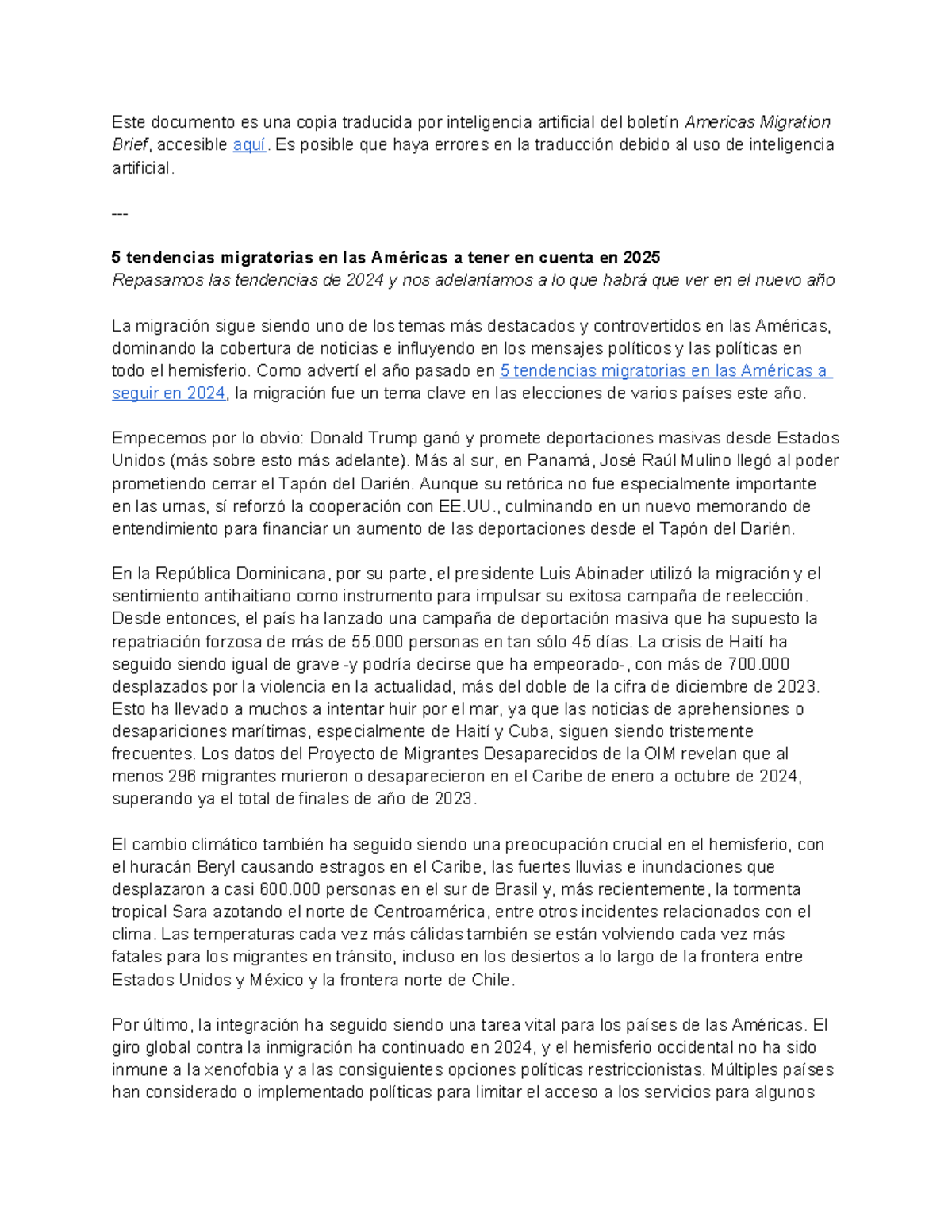 Tendencias migratorias en las Américas para vigilar en 2025 (Español ...