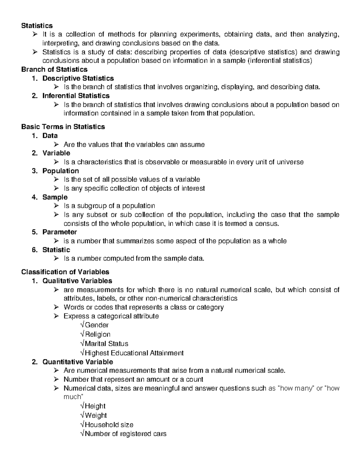 Statistics and Probabilities - Statistics It is a collection of methods ...