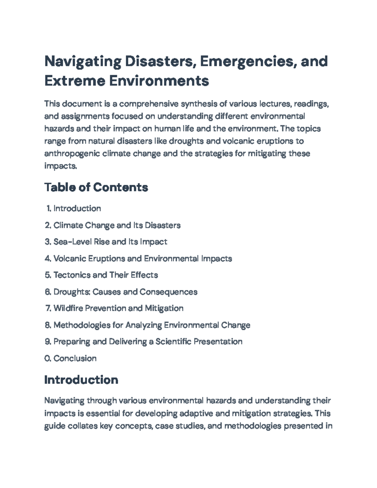 Navigating Environmental Hazards: Climate Change and Disasters Insights ...