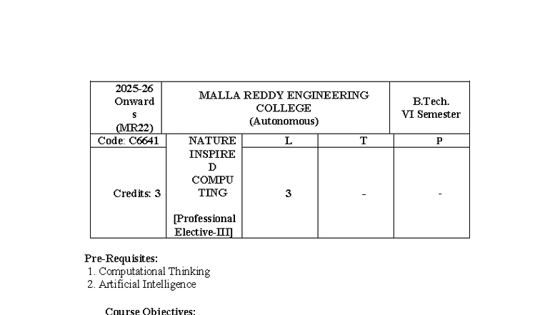 Evolutionary Computing Concepts (MR22) - Module 1 Notes - Studocu
