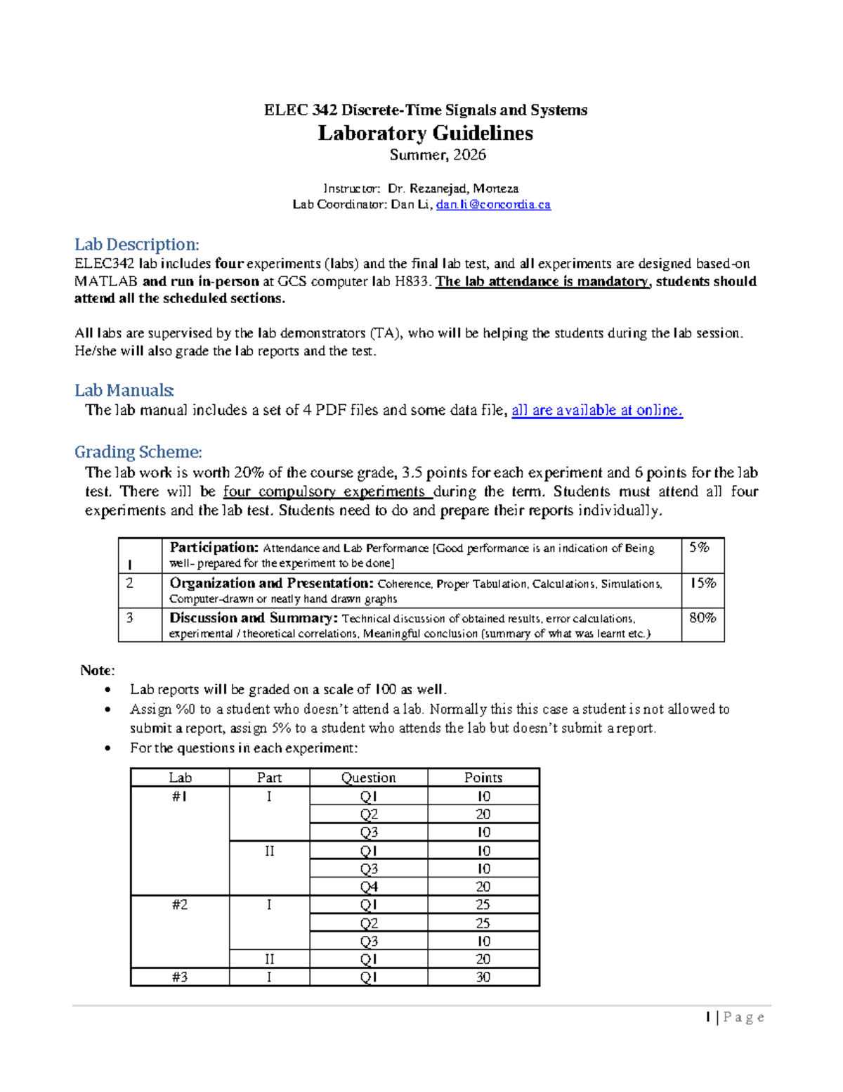 ELEC 342 Signals and Systems Lab Guidelines - Summer 2026 - Studocu