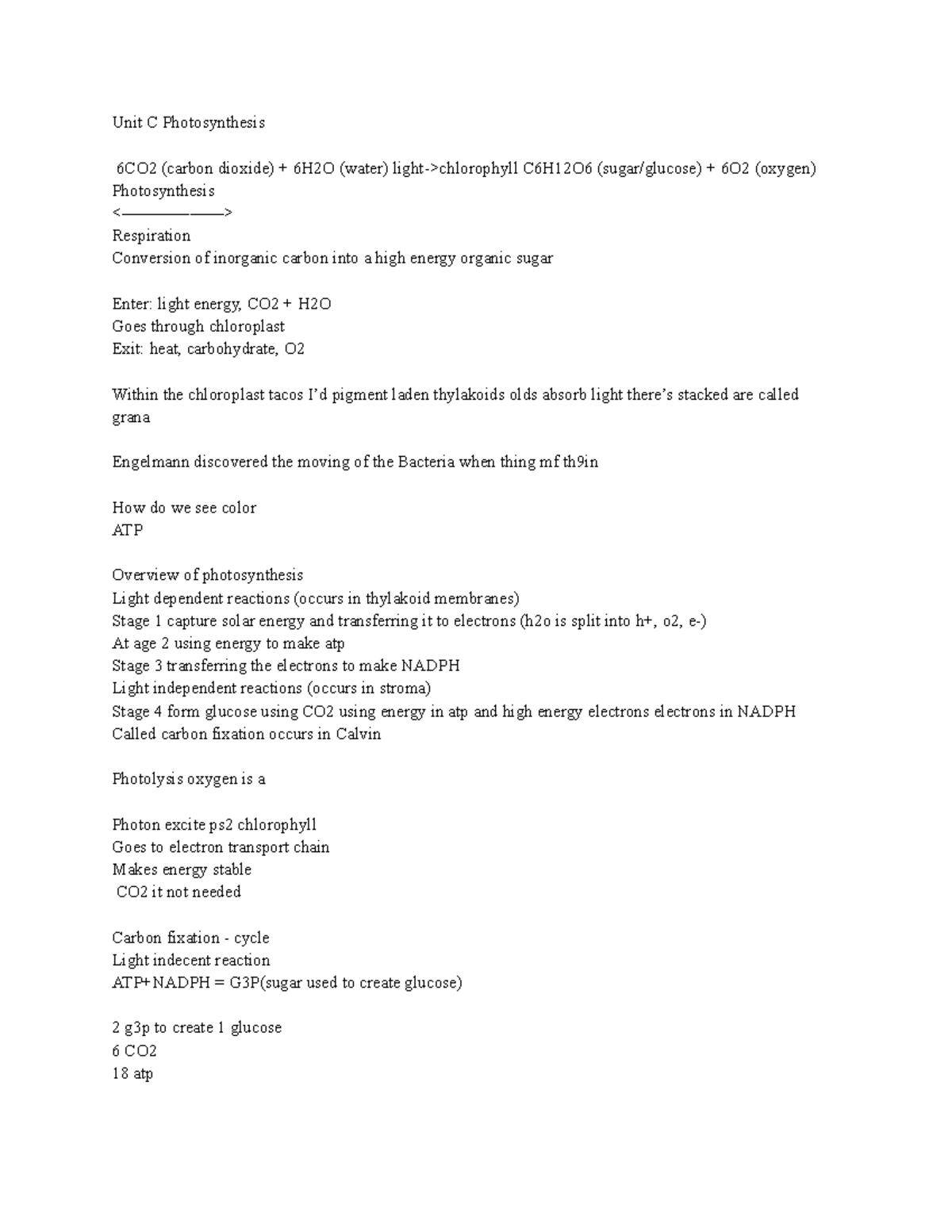 Bio Final Unit 3 - These are intrict notes on the biology 20 ...