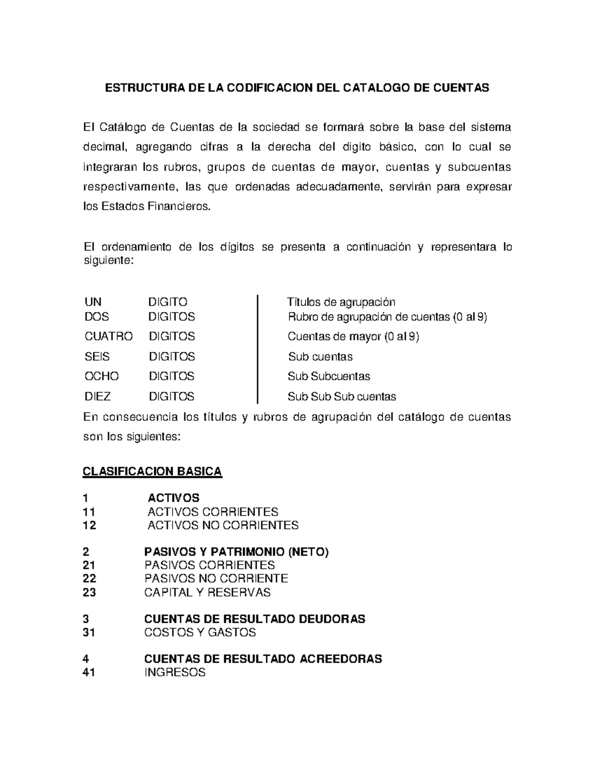 Catálogo de Cuentas según NIIF Pymes para Clases 1103 y 1205 - Studocu