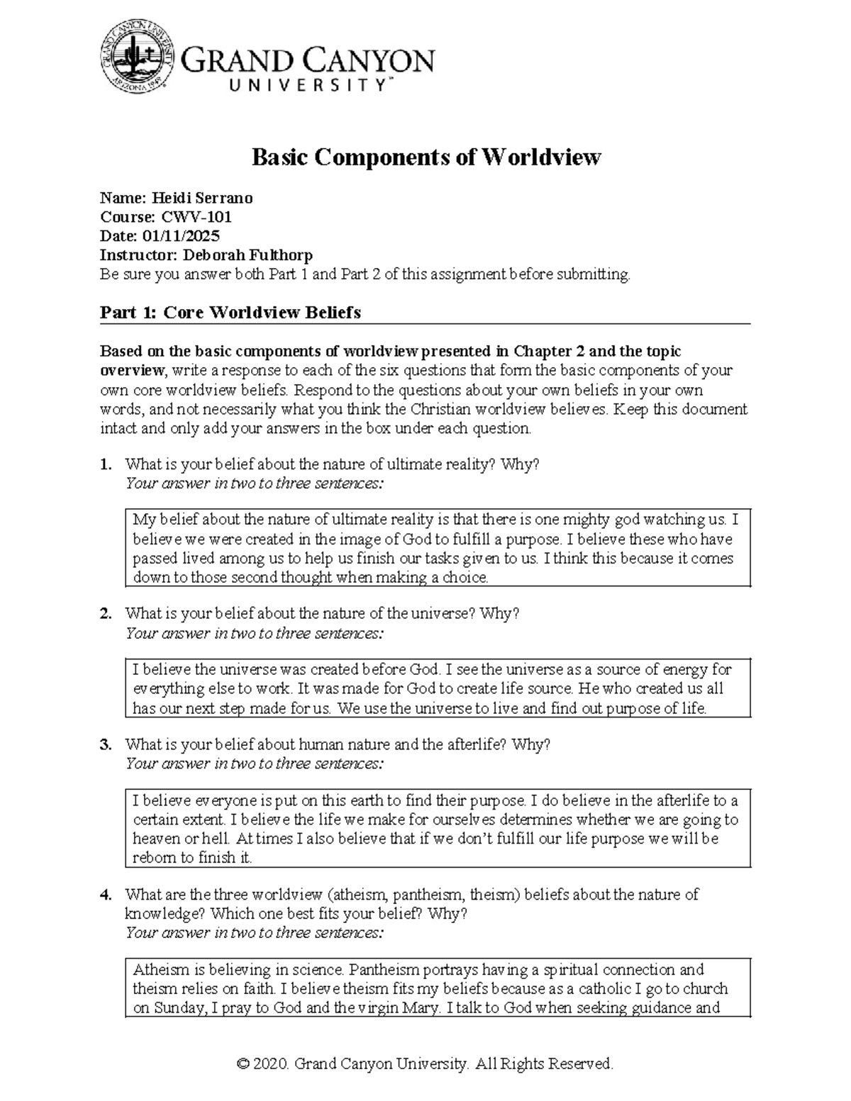 CWV 101 T1Basic Components Of Worldview - Basic Components of Worldview ...