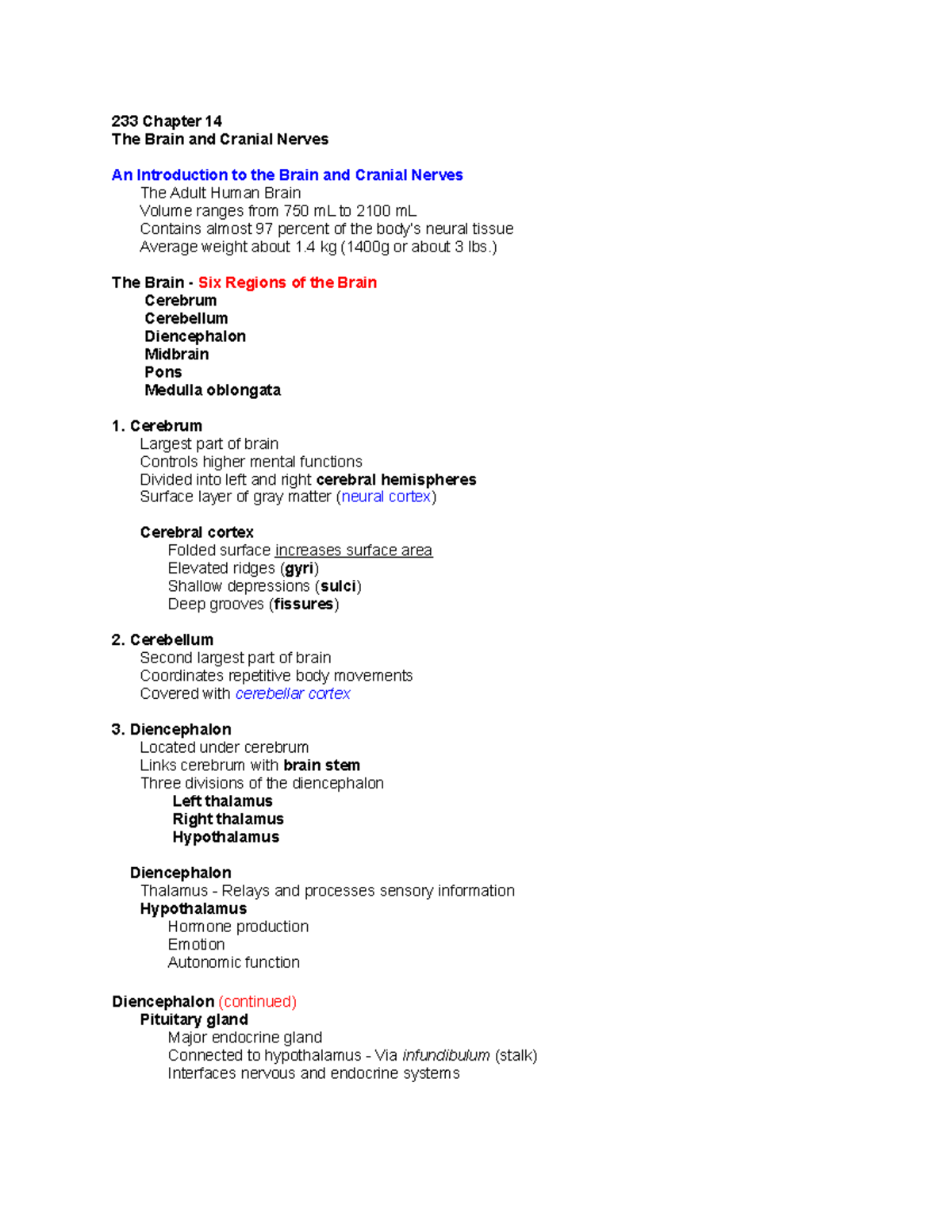 Anatomy and Functions of Major Brain Structures - Anatomy 101 - 233 ...