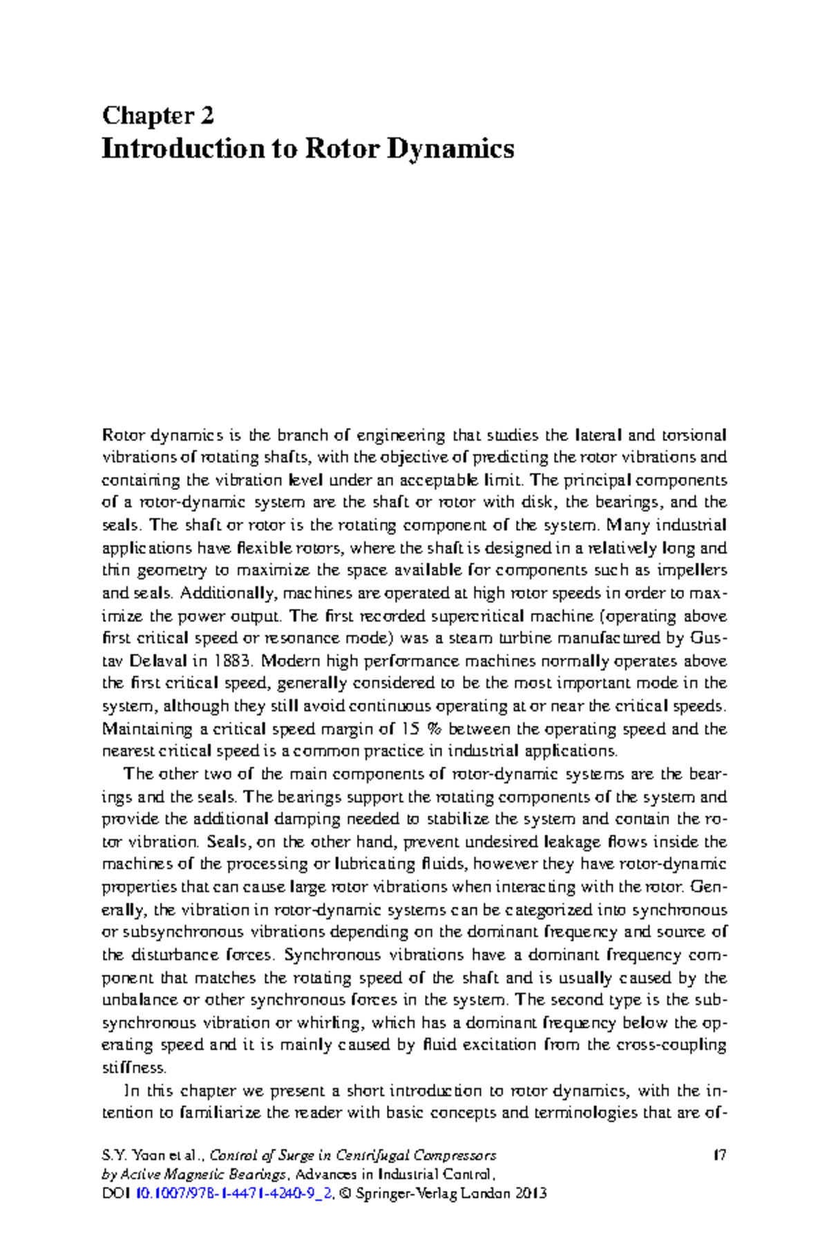 B2013-Yoon-Introduction to Rotor Dynamics - Chapter 2 Introduction to ...