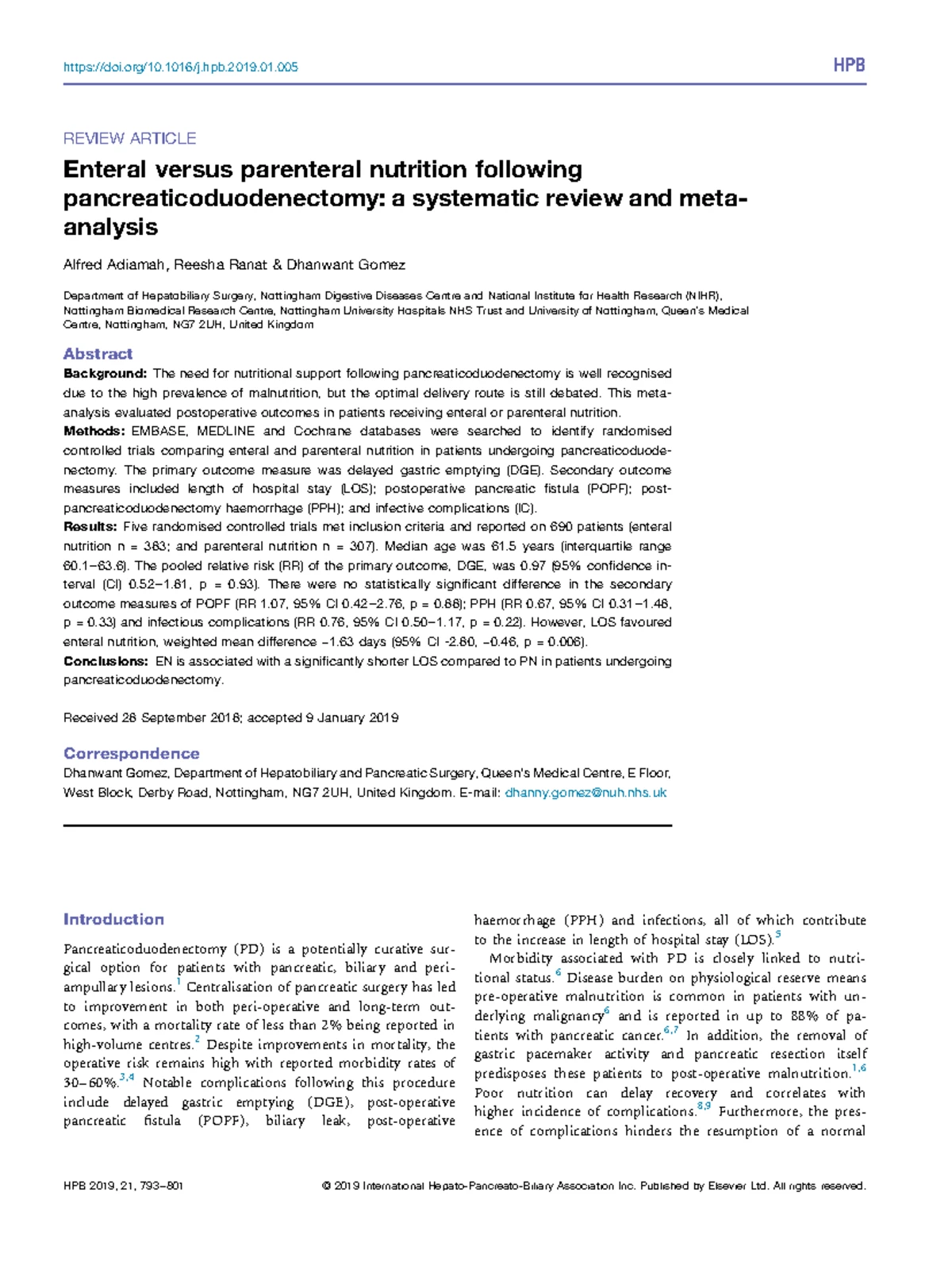 ESPEN Guidelines on Clinical Nutrition for Acute & Chronic Pancreatitis ...