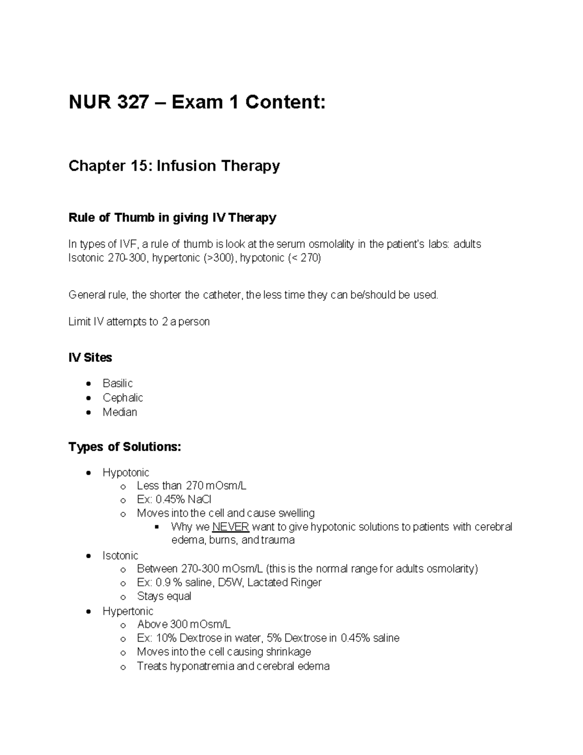 NUR 327: Comprehensive Guide to Perioperative Nursing Care - Studocu