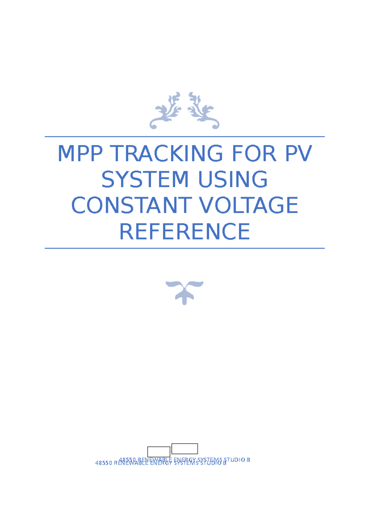 LAB 3: Maximum Power Point Tracking for PV System Using Constant ...