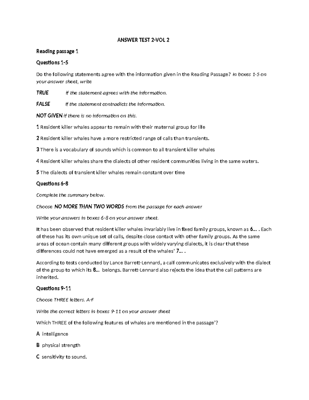 Answer TEST 2 - hướng dẫn đáp án bài đọc ielts - ANSWER TEST 2-VOL 2 ...