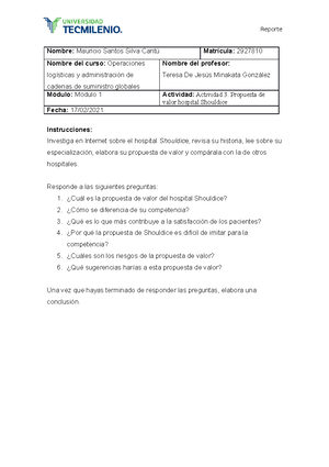 [Solved] Sugerencia Para El Tipo De Transporte Y Los Requerimientos ...