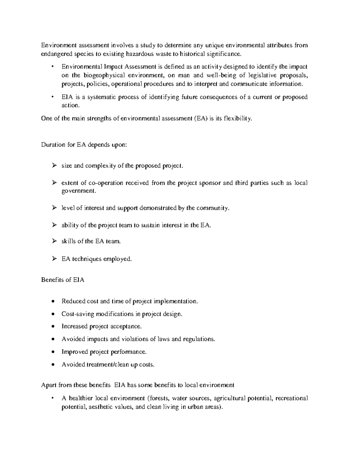 Environmental 1 - Environment assessment involves a study to determine ...