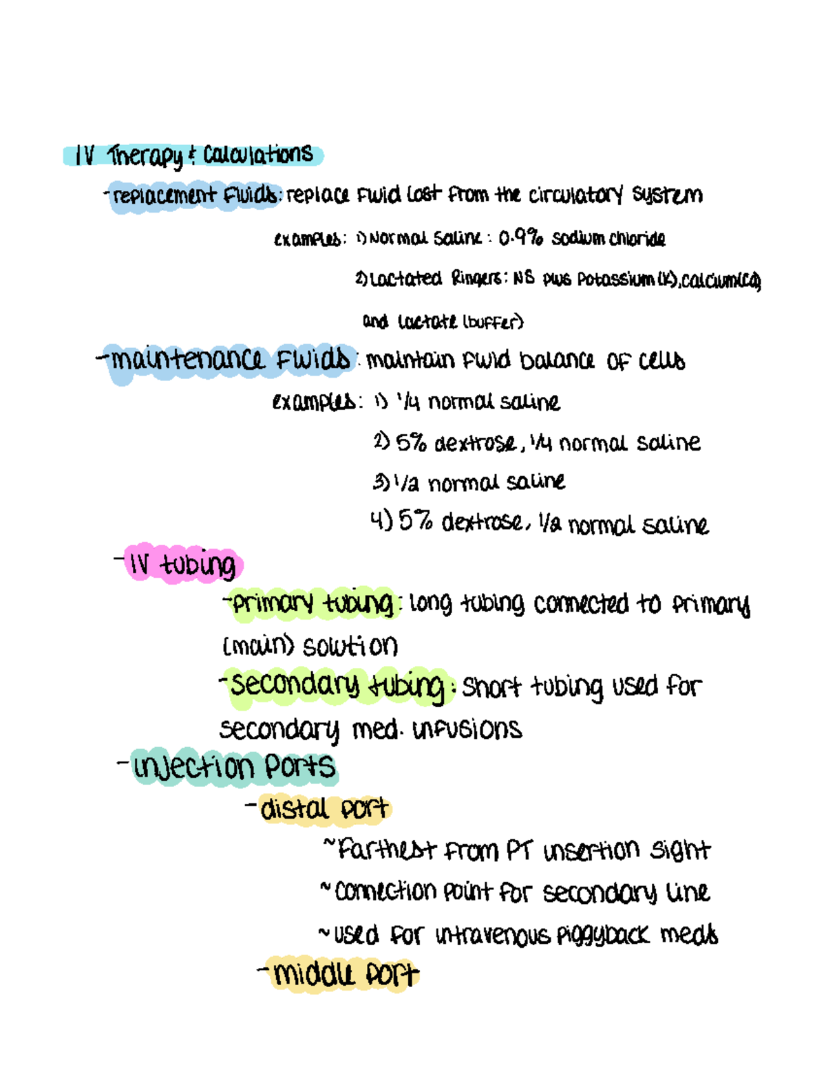 IV - Therapy Calculations for Fluid Management and Infusion Rates - Studocu