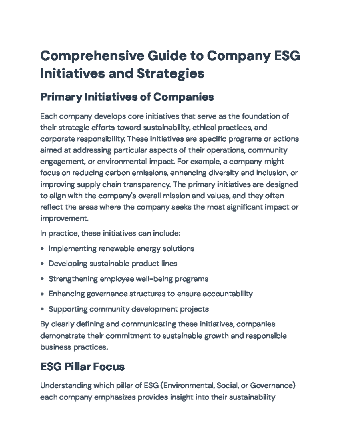 Comprehensive Guide to ESG Initiatives and Strategies for Businesses ...
