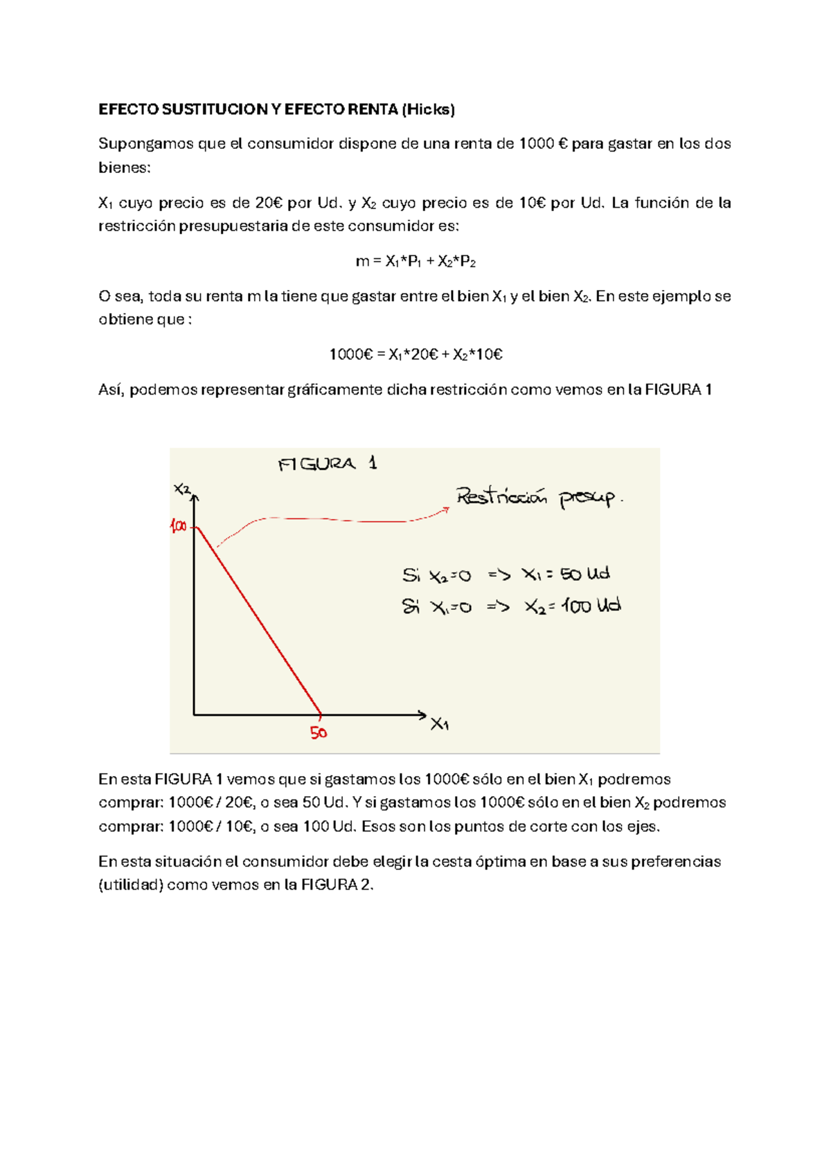 Efecto sustitución y efecto renta - Ejemplo ...