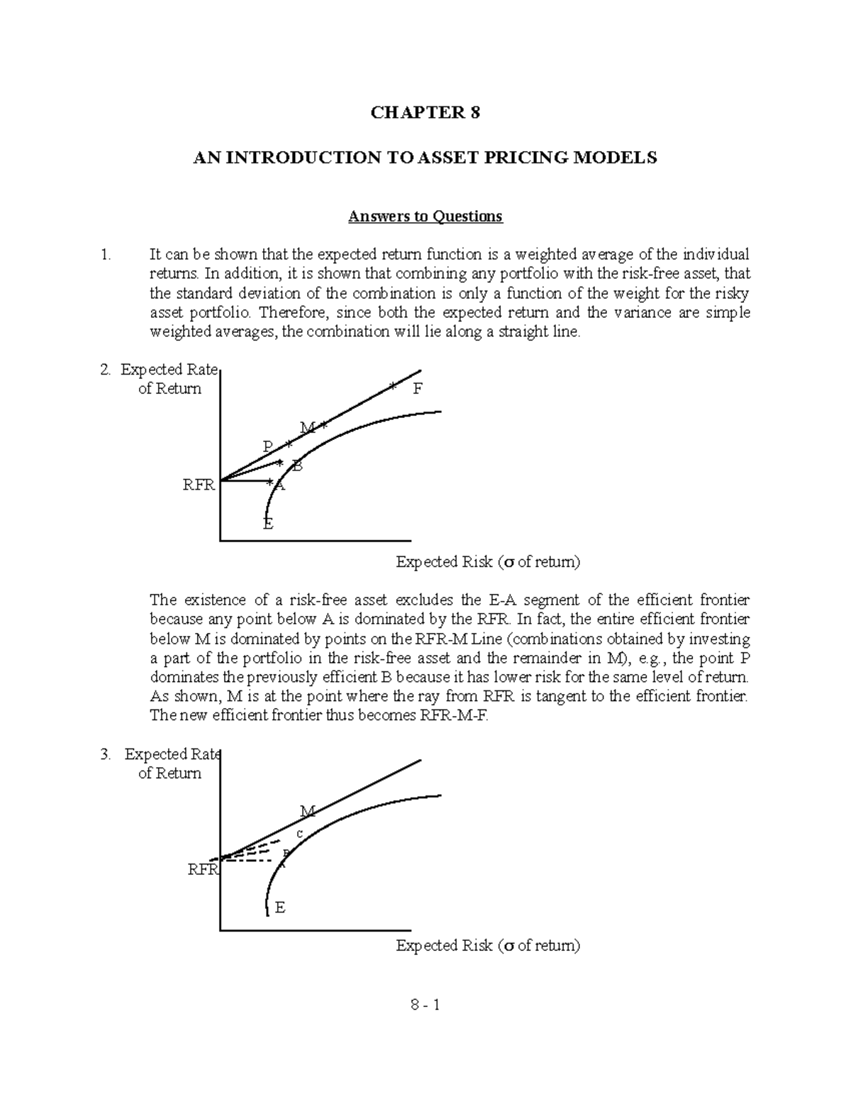 Sm08 - Solution Manual: Asset Pricing Models - Chapter 8 Answers - Studocu