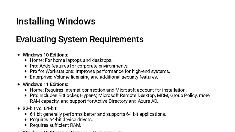 Windows Installation Guide - Study Notes for Course Code: WINS101 - Studocu