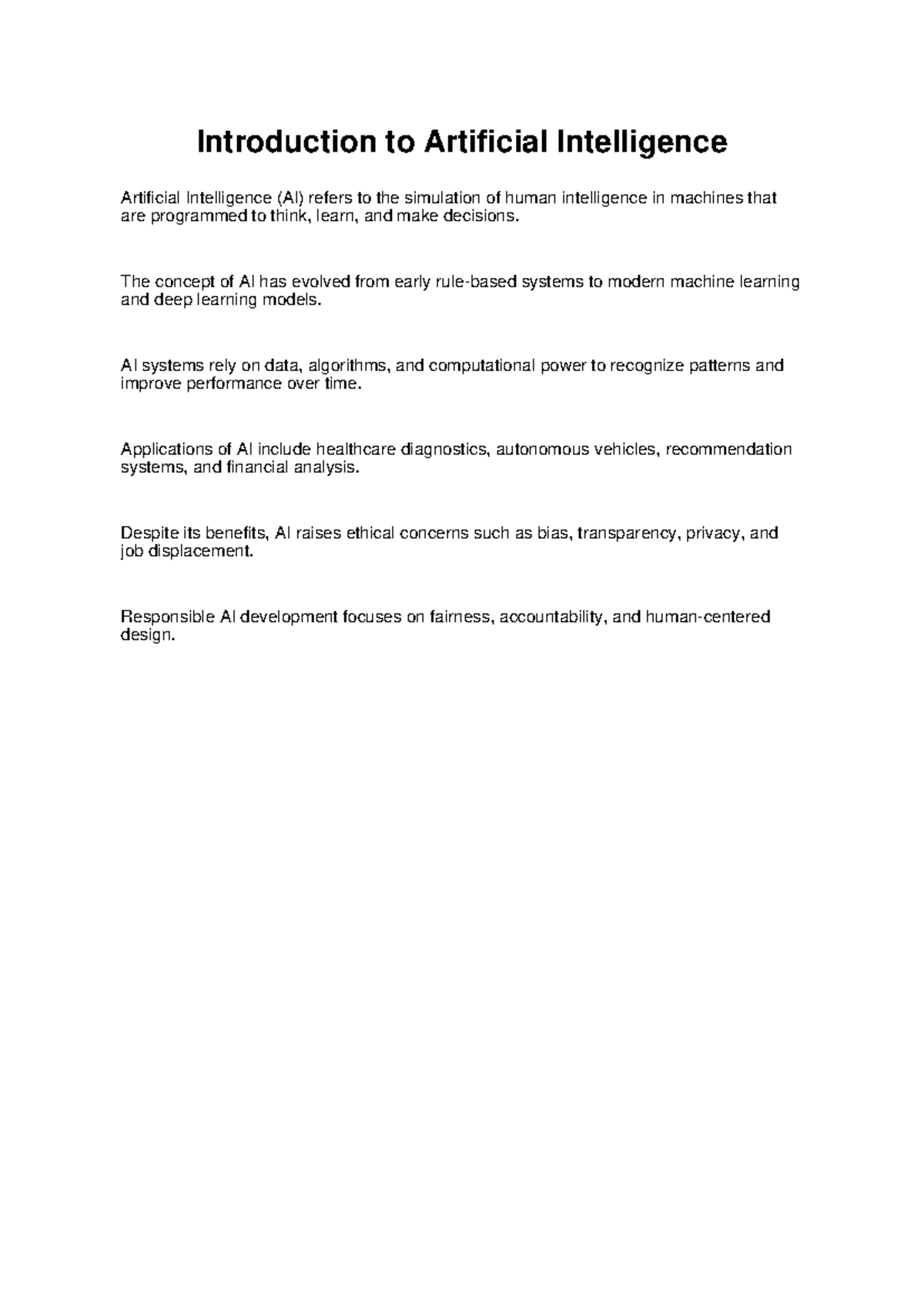 AI 101: Introduction to Artificial Intelligence Concepts and Ethics ...