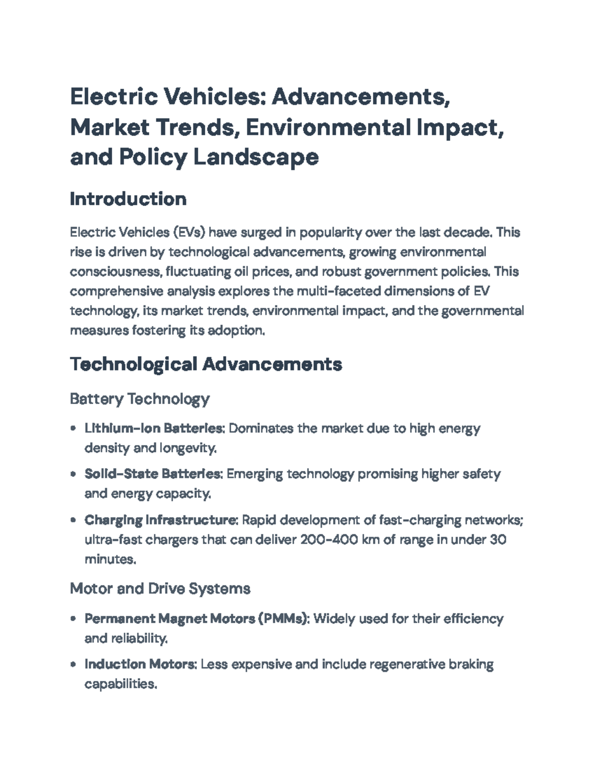 Electric Vehicles: Trends, Impact, and Policies Analysis (EV 101 ...