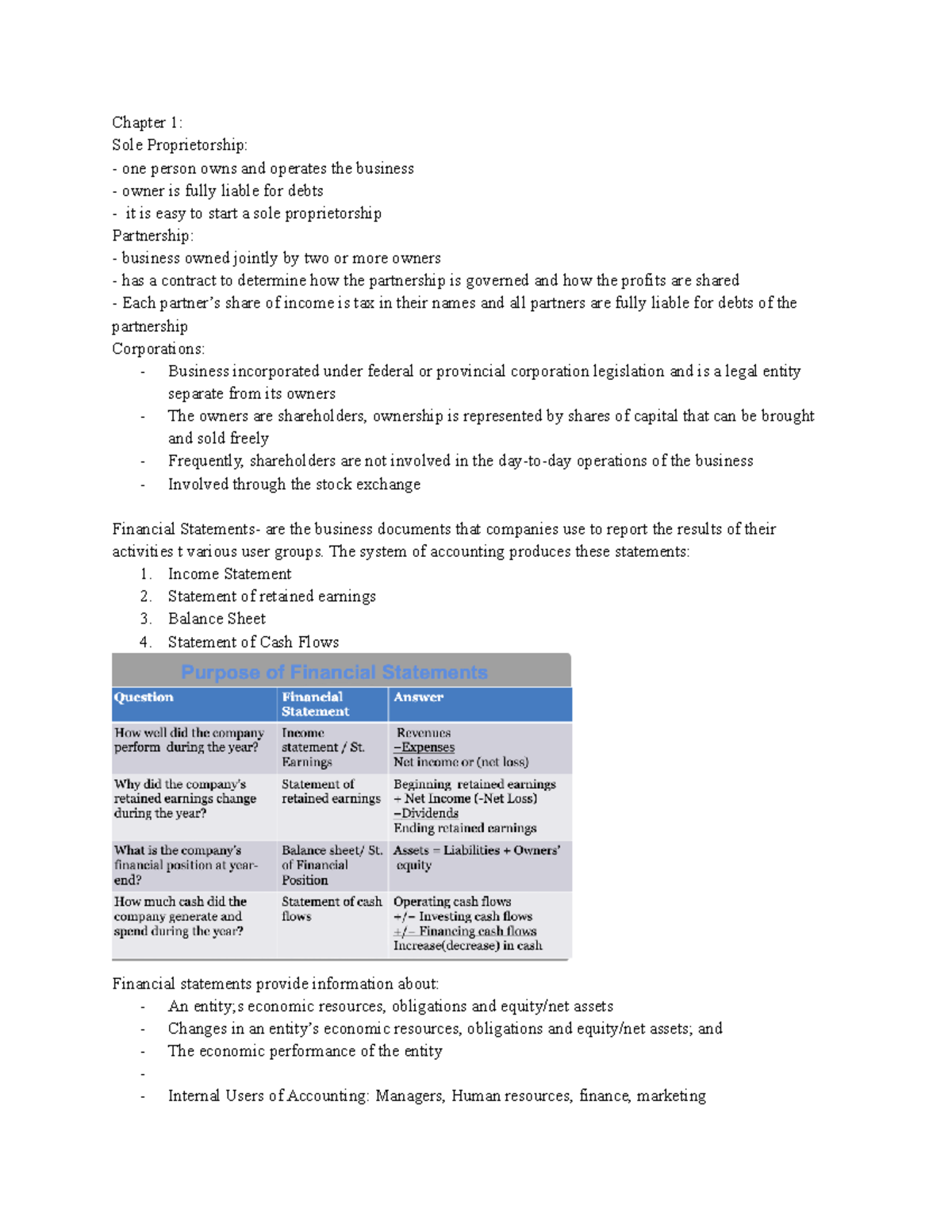 Financial Accounting Midterm Study Notes (FINC 101) - Studocu