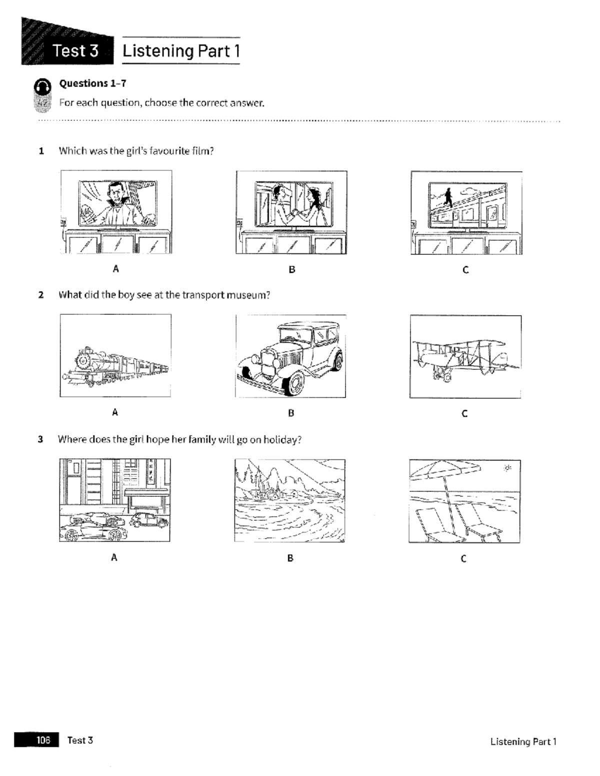 PET Listening Test 3: Questions & Answers for Parts 1-4 - Studocu