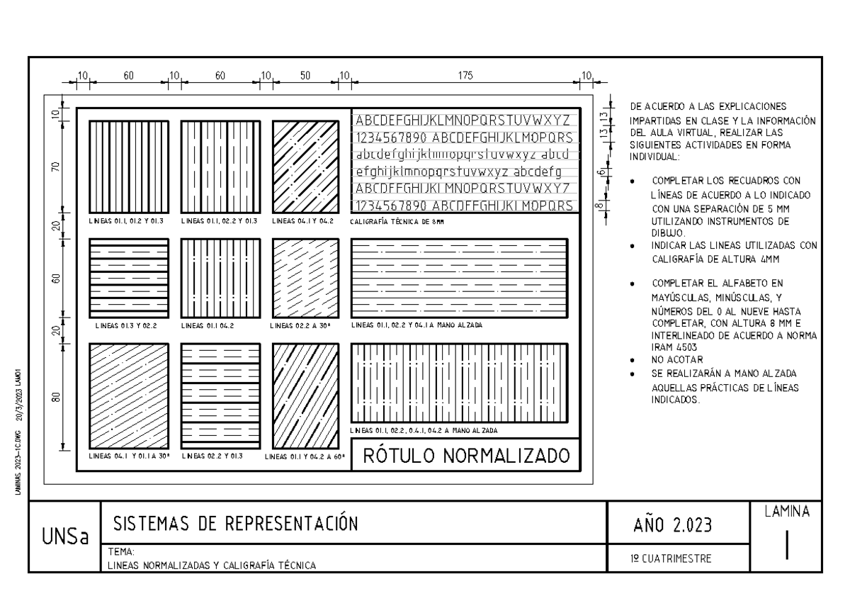 LAM01 - Caligrafía Técnica y Líneas Normalizadas a Mano Alzada - Document Preview